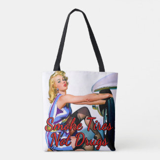 1950’s Pinup Changing a Tire by Gil Elvgren  Tote Bag