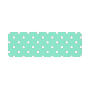 1950 sea foam green with white dots return address label