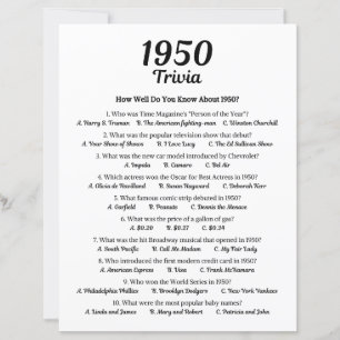 1950 Trivia Game