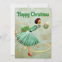 1950 Vintage Christmas woman