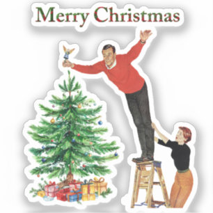 1950 Vintage Couple Merry Christmas