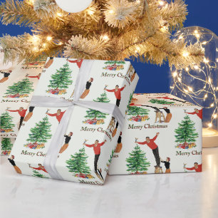 1950 Vintage Couple Merry Christmas Wrapping Paper