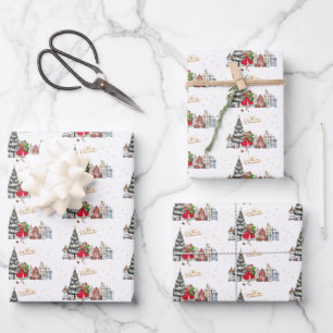 1950 Vintage Lady Christmas Shopping Wrapping Paper Sheet