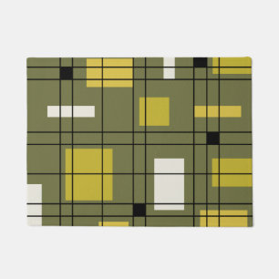 1950's Abstract Art Avocado Green Doormat