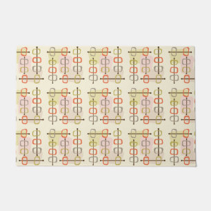 1950s Abstract Art Hollow Rocks Chartreuse Green Doormat