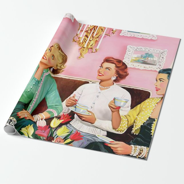 1950'S AFTERNOON TEA       WRAPPING PAPER (Unrolled)