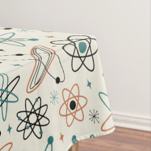 1950s Atomic Age Space Stars Science Mid Century Tablecloth