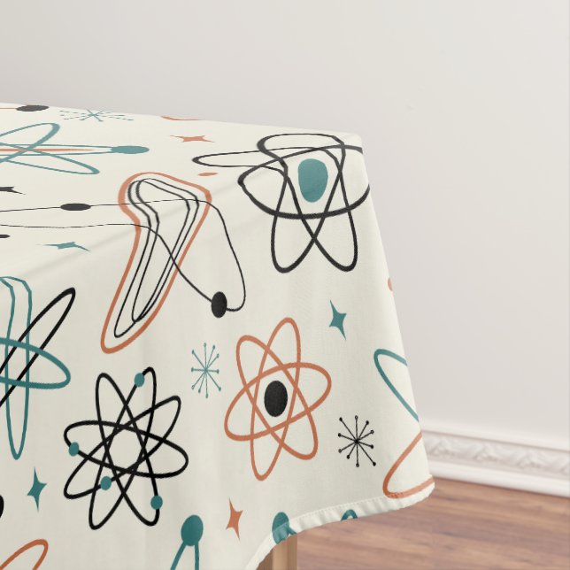 1950s Atomic Age Space Stars Science Mid Century Tablecloth (In Situ)