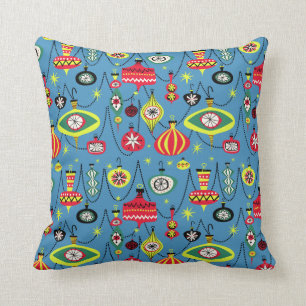 1950s Atomic Mid-Century Modern Christmas Cushion