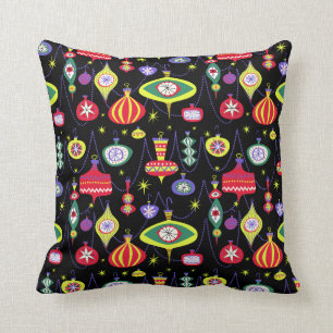 1950s Atomic Mid-Century Modern Christmas Cushion