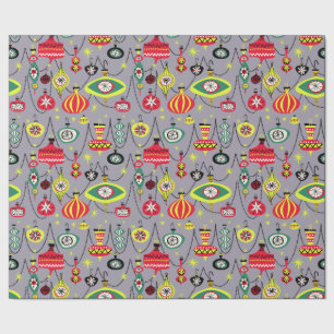 1950s Atomic Mid-Century Modern Christmas Wrapping Paper