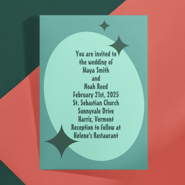 1950's Atomic Mint Wedding Invitation (Creator Uploaded)