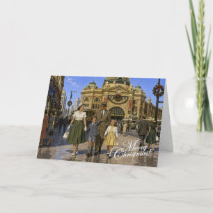 1950s Aussie Christmas Flinders Street Station Holiday Card