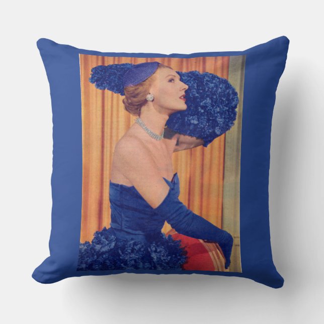 1950s beautiful in blue cushion (Front)