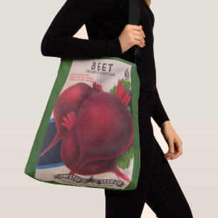 1950s beets seed packet print crossbody bag