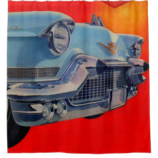 1950s blue Cadillac grille Shower Curtain