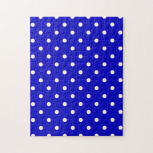 1950s blue with white dots jigsaw puzzle
