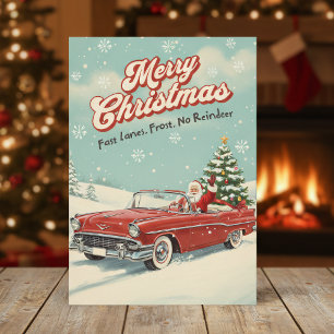 1950s Christmas Card with Retro Santa