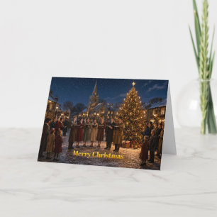 1950s Christmas Carol Singers the Village Square Card