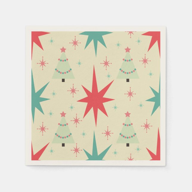 1950s Christmas Retro Napkin (Front)