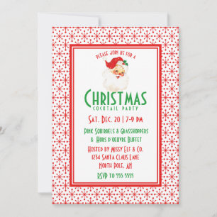 1950s Christmas Santa Party Invitation