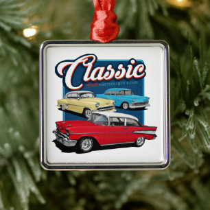1950s Classic Cars Metal Ornament