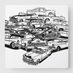 1950's Classic Cars Wall Clock