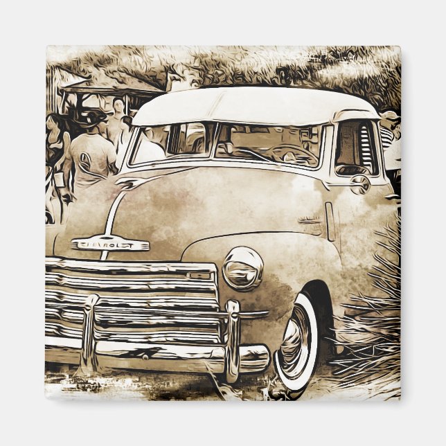 1950's Classic Chevy Chevrolet Truck Magnet (Front)