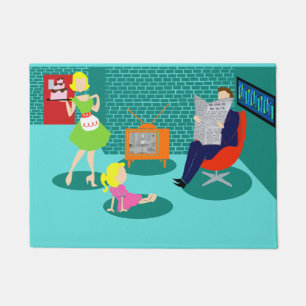 1950's Classic Television Door Mat