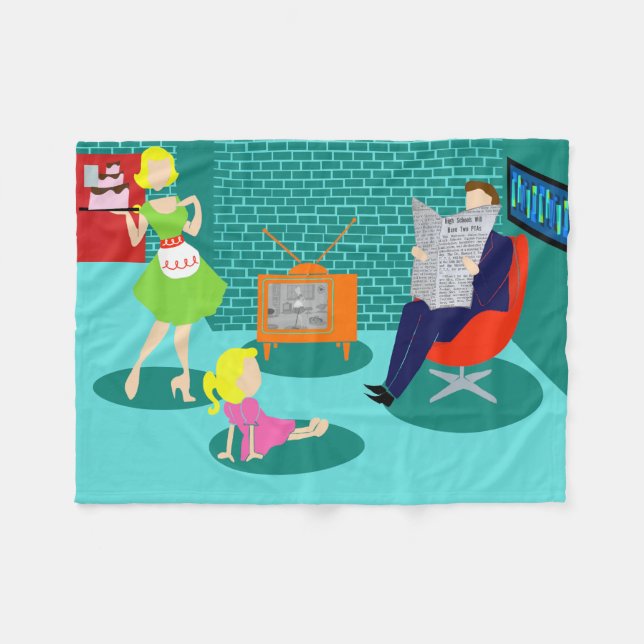 1950's Classic Television Fleece Blanket (Front (Horizontal))