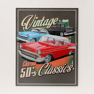 1950's Custom Classic Cars Jigsaw Puzzle
