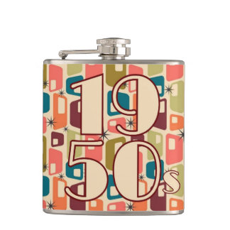 1950s Decade Design Hip Flask