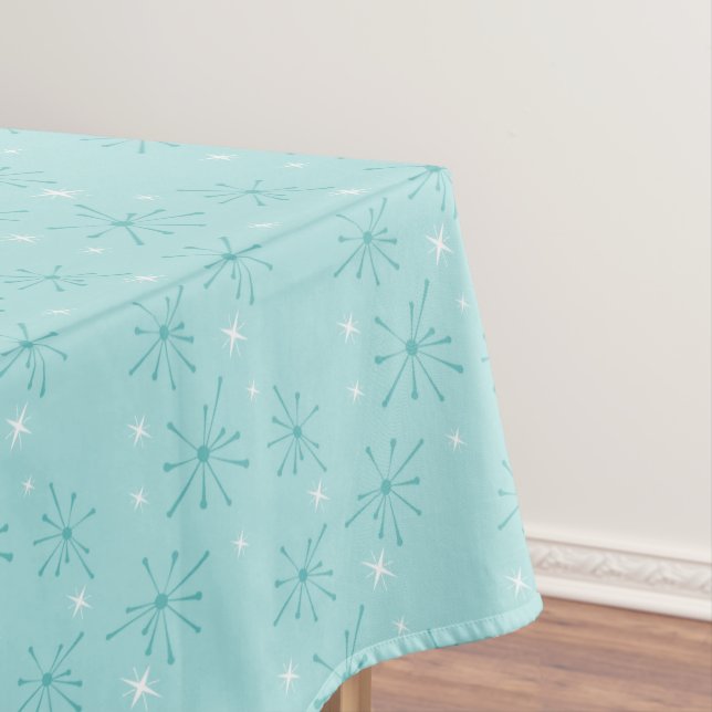 1950s Diner Blue Star Birthday Tablecloth – Retro  (In Situ)