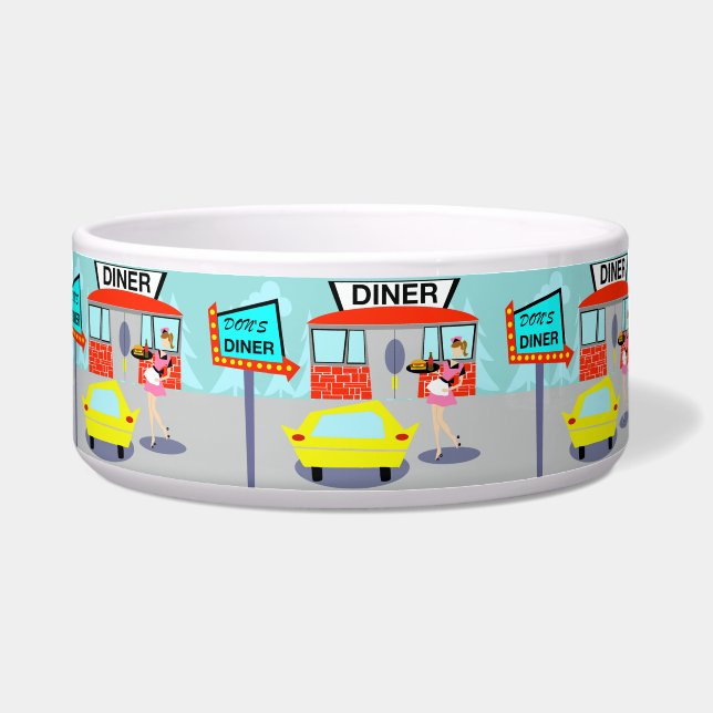 1950's Diner Dog Bowl (Front)