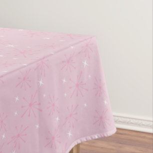 1950s Diner Pink Star Birthday Tablecloth – Retro 