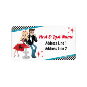 1950's Diner Retro Jukebox Birthday Party Sock Hop Label