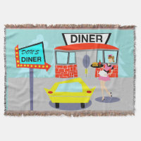 1950's Diner Throw Blanket