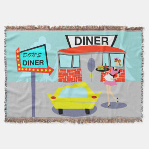 1950's Diner Throw Blanket
