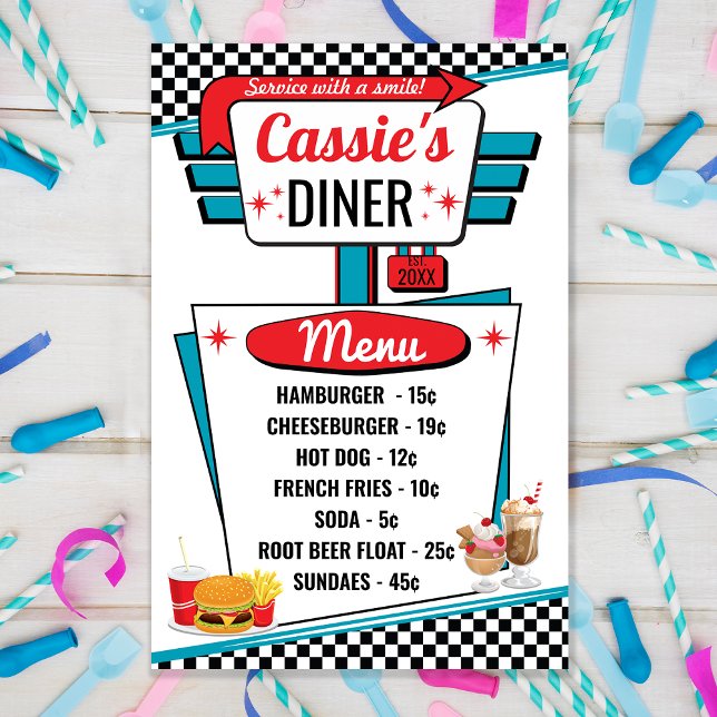 1950's Diner Vintage Menu Poster (Creator Uploaded)