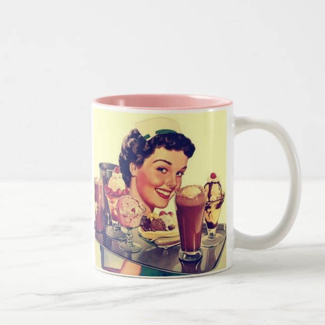1950s Diner Vintage Two-Tone Coffee Mug (Right)