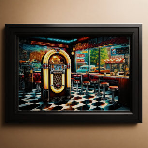 1950's Diner with Jukebox Poster