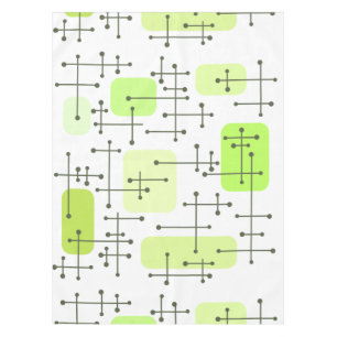 1950s Eames Era Art Crosshairs Chartreuse Tablecloth
