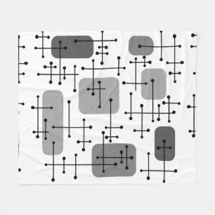 1950s Eames Era Art Crosshairs Grey Fleece Blanket