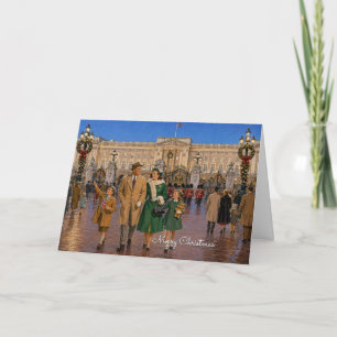 1950s Family Christmas London Promenade Holiday Card