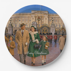 1950s Family Christmas London Promenade Paper Plate