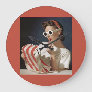 1950s fashion photo large clock