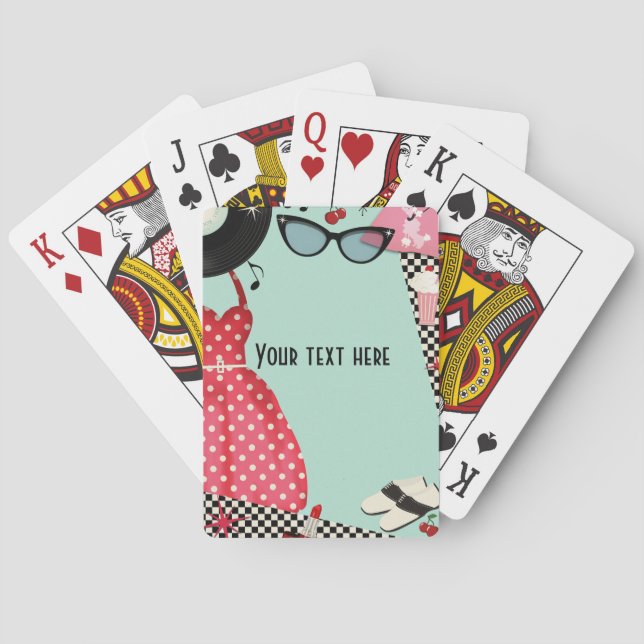 1950's Fifties Dress Up Retro Vintage 50's Custom Playing Cards (Back)