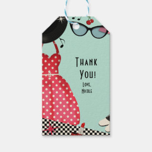 1950's Fifties Dress Up Retro Vintage Party Favour Gift Tags
