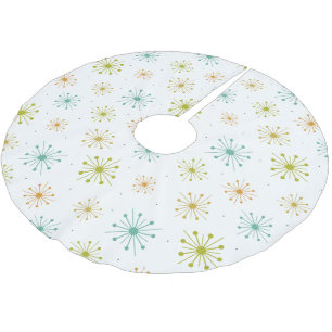 1950s Firework Starbursts Mid Century Brushed Polyester Tree Skirt