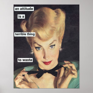 1950s Funny Retro Housewife with Sass Poster